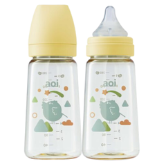 Bình sữa Aoi Moon PPSU Vàng 280ml núm ti M