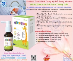 Vitabon D3K2DHA Dạng Xịt Bổ Sung Vitamin D3 K2 DHA Cho Trẻ Từ 0 Tháng Tuổi 2025 – Vitabon D3K2DHA Tăng Cường Hấp Thu Canxi Hỗ Trợ Xương Chắc Khỏe Phát Triển Chiều Cao An Toàn Không Lactose Chính Hãng Giá Rẻ Cho Bé Sơ Sinh