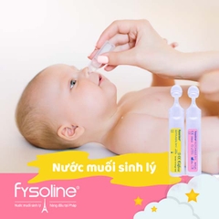 🌸 Nước muối sinh lý Fysoline màu hồng 40 ống x 5ml – Làm sạch mắt, mũi, miệng an toàn cho bé sơ sinh