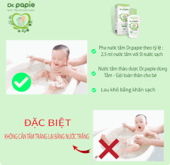 Nước tắm gội thảo dược Dr Papie – Làm sạch dịu nhẹ, bảo vệ làn da bé