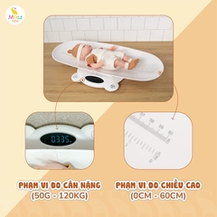 Cân Điện Tử Moaz BéBé MB-084 – Cân Đo Trọng Lượng Chiều Cao Cho Bé Sơ Sinh Chính Xác 120kg, Chế Độ Thông Minh Theo Dõi Phát Triển, Dùng Cho Người Lớn