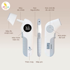 Nhiệt Kế Hồng Ngoại Moaz BéBé MB-097 – Nhiệt Kế Đo Nhiệt Độ Cho Bé Sơ Sinh Chính Xác Nhanh Chóng, Lưu Trữ Kết Quả Chuyển Đổi Độ F C Nhỏ Gọn Tiện Lợi