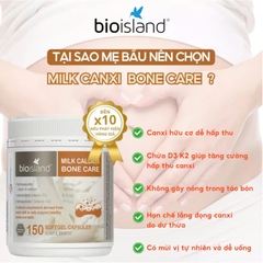 Bio Island Milk Calcium Bone Care – Bổ Sung Canxi Từ Sữa Bò Với Vitamin D3 K2 Hỗ Trợ Xương Khỏe Mạnh, Duy Trì Mật Độ Xương
