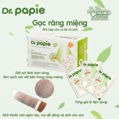Gạc răng miệng rơ lưỡi Dr.Papie làm sạch và bảo vệ răng miệng cho bé (10 gói)