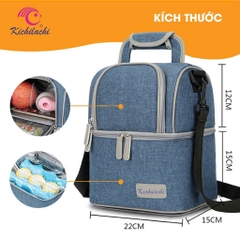 Balo Mẹ Bỉm Sữa 2 Tầng Giữ Nhiệt Bảo Quản Sữa Kichilachi