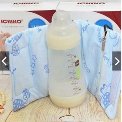 Túi Ủ Bình Sữa Vải Nhung Có Cáp Sạc