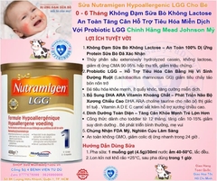 Sữa Công Thức Nutramigen Hypoallergenic LGG Cho Bé Từ 0 - 6 Tháng 2026 – Nutramigen 1 LGG Complete Không Đạm Sữa Bò Không Lactose An Toàn Tăng Cân Hỗ Trợ Tiêu Hóa Miễn Dịch Với Probiotic LGG Chính Hãng Mead Johnson Mỹ Giá Rẻ Cho Trẻ Dị Ứng Đạm Sữa Bò