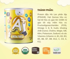 Sữa Hạt Thực Vật Hữu Cơ Miwako A+ Vị Vani 700g, 400g Cho Trẻ Từ 1-6 Tuổi Dị Ứng Đạm Sữa Bò