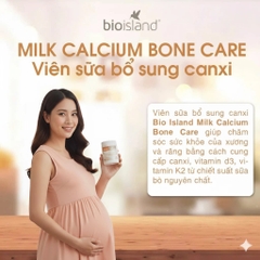 Bio Island Milk Calcium Bone Care – Bổ Sung Canxi Từ Sữa Bò Với Vitamin D3 K2 Hỗ Trợ Xương Khỏe Mạnh, Duy Trì Mật Độ Xương