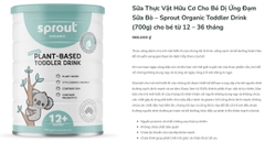 Sữa Sprout Organic Plant Based Toddler Drink 700g Cho Bé Từ 12 Tháng Trở Lên Dị Ứng Đạm Sữa Bò