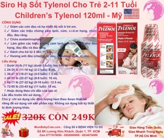 SIRO HẠ SỐT TYLENOL CỦA MỸ CHO TRẺ 2-11 TUỔI VỊ CHERRY