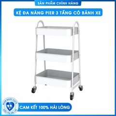 Kệ đa năng Pier 3 tầng có bánh xe, chất liệu thép chống gỉ