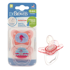 Bộ 2 Núm ti giả chỉnh nha Dr.Brown's hình cá voi cá ngựa – 2 psc (0-6m)