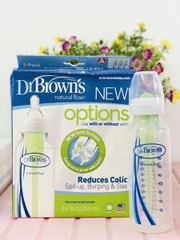 Bình sữa Dr.Brown's cổ hẹp 120ml và 250ml nhựa PP Options Plus tách set