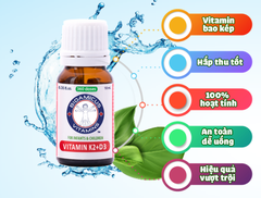 Vitamin K2+D3 BIOAMICUS dạng nhỏ giọt 10ml cho bé 0m+