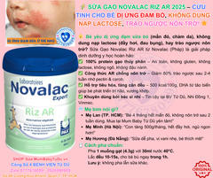 Sữa Gạo Novalac Riz AR Chính Hãng 2025: Review Chi Tiết, Giá Bán, Thành Phần, Lợi Ích, Cách Pha Cho Bé Dị Ứng Đạm Sữa Bò, Không Dung Nạp Lactose, Trào Ngược Nôn Trớ