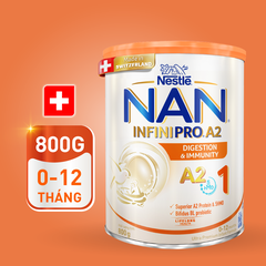Sữa NAN INFINIPRO A2 800g Số 1 (0-1 Tuổi) – Dinh Dưỡng Đạm A2 và 5HMO Cho Trẻ Sơ Sinh