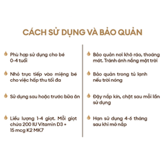 Vitamin D3K2 200 IU + 15mcg MK7 Sunday Natural 20ml cho trẻ khỏe xương cao lớn của Đức