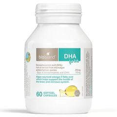 Viên nang DHA cho bé BioIsland for Kids của Úc hỗ trợ tăng cường đề kháng và sự phát triển trí não của trẻ 60 viên