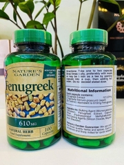 Vitamin Fenugreek 610mg (Cỏ Cà Ri Lợi Sữa) 2026 – Viên Uống Chiết Xuất Tự Nhiên Cỏ Cà Ri Kích Thích Tăng Tiết Sữa Cải Thiện Chất Lượng Sữa Hỗ Trợ Phục Hồi Sức Khỏe Mẹ Sau Sinh Tăng Size Vòng 1 Như Hormone Estrogen Chính Hãng Nature's Garden Anh Giá Rẻ