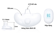 Trợ ti silicone Mother-K Hàn Quốc chất liệu silicone mềm, bám dính tốt có kèm hộp