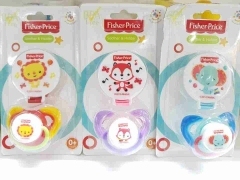 Set 2 núm ti giả silicone kèm dây đeo kẹp áo FISHER PRICE bé từ 0M+