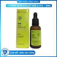 Vitamin Nutrivitality Kẽm & B12 Cho bé - 30ML