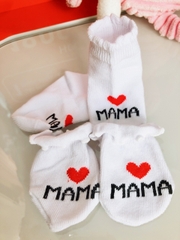 SET VỚ , BAO TAY HỌA TIẾT I LOVE MAMA & PAPA