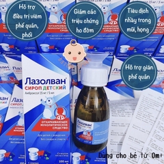 Thuốc ho Lazolvan trị ho và tan đờm dạng siro của Nga - 100ml