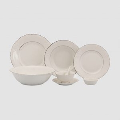 Bộ đồ ăn 30sp Đài Các Chỉ Bạch Kim (30043)