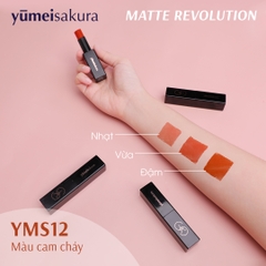 Son Lì Matte Revolution Yumeisakura Tawny Orange YMS12 - Cam Cháy