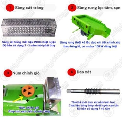 Máy xay xát lúa gạo mini sàng rung lọc cát sạn 3 cấp UN-A3000