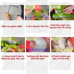 Máy xay xát lúa gạo mini sàng rung lọc cát sạn 3 cấp UN-A3000