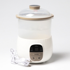 QT - Nồi nấu hầm cháo chậm cho bé ăn dặm Bear SUBE001 Bản Quốc Tế (có lồng hấp), hẹn giờ, ninh, ủ cháo, chưng yến - Cheapmall 0.8L_quốc tế A08G2