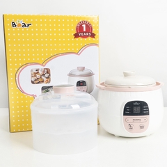 QT - Nồi nấu hầm cháo chậm cho bé ăn dặm Bear SUBE001 Bản Quốc Tế (có lồng hấp), hẹn giờ, ninh, ủ cháo, chưng yến - Cheapmall 0.8L_quốc tế A08G2