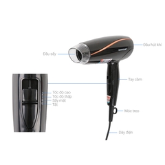 Máy sấy tóc Sunhouse SHD2306 2 chế độ sấy công suất 1200W tiết kiệm điện