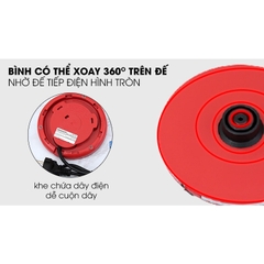 Ấm đun siêu tốc Sharp mini 1 Lít có lưới lọc, đun sôi nhanh EKJ-10DVPS - Thương hiệu Nhật - CHEAPMALL EKJ-10DVPS-RD - 17EVSD - 1.7L- 2200W