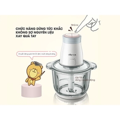 QT - Máy xay thịt mini Bear, máy xay thực phẩm, tỏi ớt, công suất lớn QSJ-C03M1- BH 12 tháng - Cheapmall B03Y7 NÂU 2L
