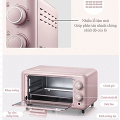 QT - Lò Nướng Mini Điện Đa Năng BEAR 11L D11B1, Bếp nướng điện, Lò Nướng Mini Cho Gia Đình ( Công Suất 800W), Bảo hành 12Th F10K5 - Mẫu mới