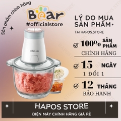QT - Máy xay thịt mini Bear, máy xay thực phẩm, tỏi ớt, công suất lớn QSJ-C03M1- BH 12 tháng - Cheapmall B03Y7 NÂU 2L