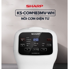 Nồi Cơm Điện Sharp KS-COM183MV-WH 1.8L [Đa Năng, Công Suất 835W, Chống Dính] KS-COM183MV - KS-COM183MV