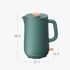 ND - Ấm đun siêu tốc mini 1.6L Bear ZDH-P16L3, công suất 1800W, chất liệu inox304, dùng như bình nấu nước đa năng, - Cheapmal Bear B15T1- xanh