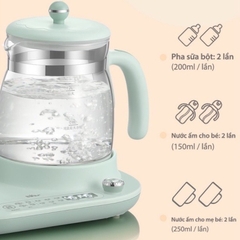 QT - Bình nấu nước đa năng, hâm sữa, hâm đồ ăn dặm và giữ ấm Bear TNQ-A12L1 - Hàng chính hãng - Bảo hành 18 tháng D12W7 - Xanh
