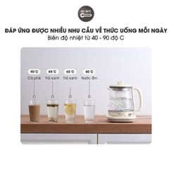 QT - Ấm Bình Máy pha trà chưng yến đa năng Bear SUBE011, thủy tinh dung tích 1,5L nhỏ gọn tiện lợi, dưỡng sinh, BH 18 tháng C08T1 Xanh Quốc Tế