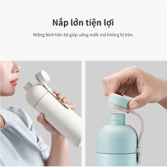 ONL - Bình giữ nhiệt 490ml LocknLock Belt Bottle LHC4267 - Hàng chính hãng có quai xách, miệng rộng có thể cho đá - HAPOS Màu hồng- LHC4267PIK