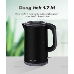 Bình đun siêu tốc Sharp 1.7 lít EKJ-17EVPS-BK Bảo Hành 12 Tháng - HAPOS HSA EKJ-17EVPS-BK