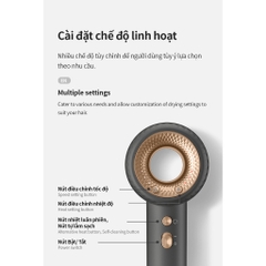Máy sấy tóc ion âm LocknLock Chính hãng hair dryer đầu sấy từ 360 độ, chức năng tự làm sạch ENA316GRY - Hapos Mall ENA316GRY