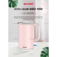 Bình đun siêu tốc Sharp 1.7 lít EKJ-17EVPS-PK Bảo Hành 12 Tháng - HAPOS HSA EKJ-17EVPS-PK