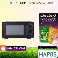 Lò vi sóng Sharp R-2040EH-BK -6 mức công suất 700W - Dung tích lớn 20L - Bảo hành Chính hãng 12 tháng - HAPOS HSA