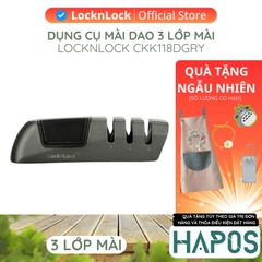 Dụng cụ mài dao LocknLock 3 lớp mài, There Stage Kinfe Sharpener CKK118DGRY Màu Xám Đậm - HAPOS OFFICIAL Xám - CKK118DGRY